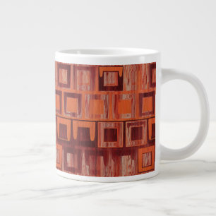 red and orange abstract large coffee mug