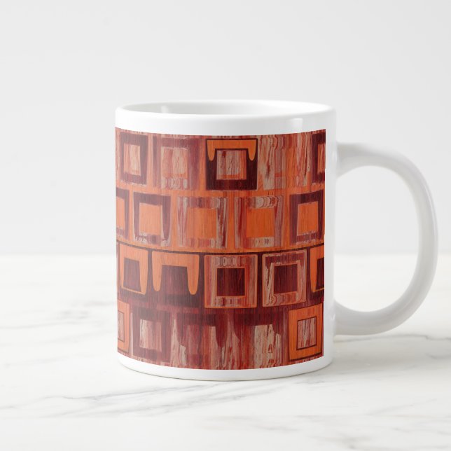 red and orange abstract large coffee mug (Right)