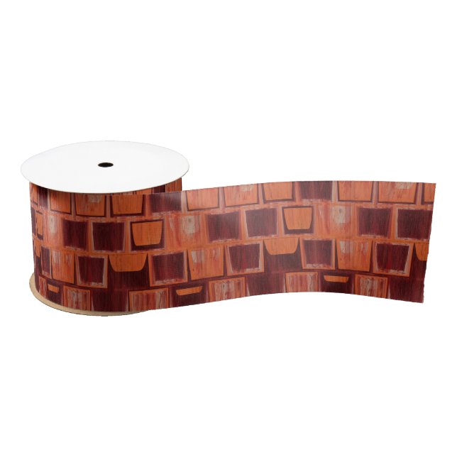 red and orange abstract satin ribbon (Spool)
