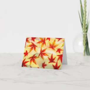Red and Orange Autumn Leaves Note Card