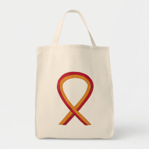 Red and Orange Awareness Ribbon Custom Tote Bag