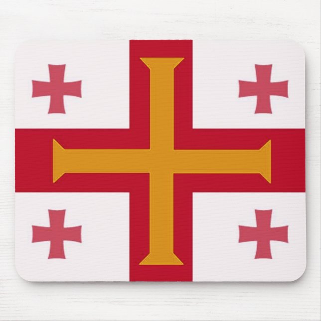 Red and Orange Cross Mouse Pad (Front)