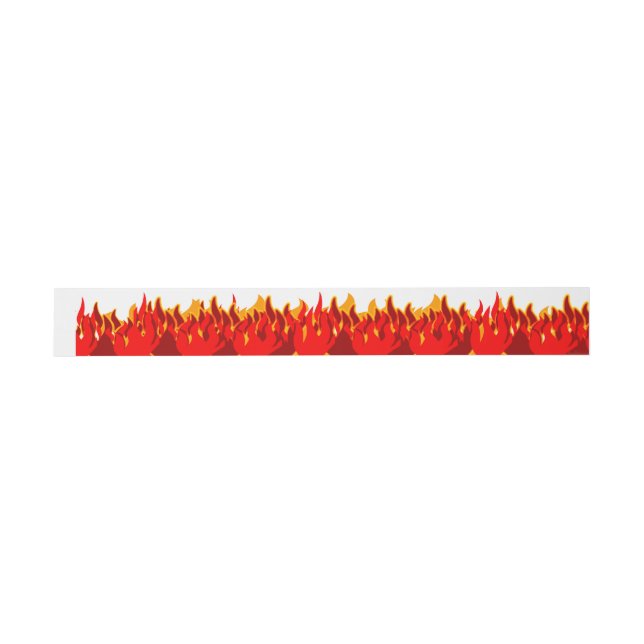 Red and Orange Flames BBQ Invitation Bands Belly Band (Flat)