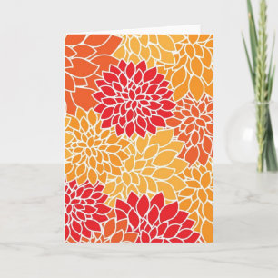 Red and Orange Floral Greeting Card