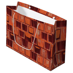 Red and Orange Geometric Large Gift Bag