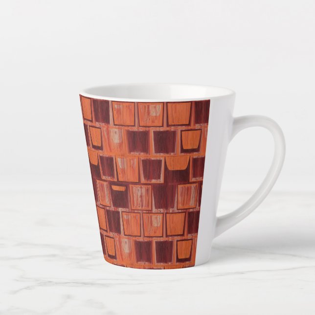 Red and Orange Geometric  Latte Mug (Right)