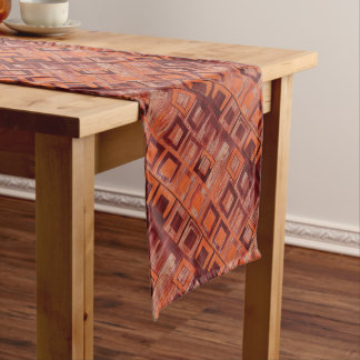 Red and Orange Geometric   Medium Table Runner
