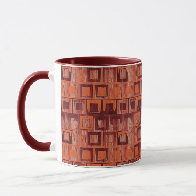 Red and Orange Geometric  Mug (Left)