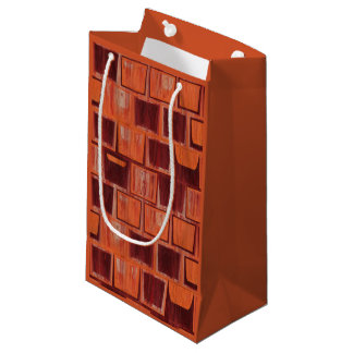 Red and Orange Geometric  Small Gift Bag