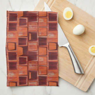 Red and Orange Geometric   Tea Towel