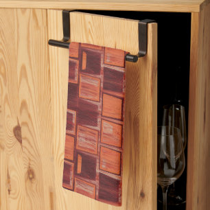 Red and Orange Geometric Tea Towel