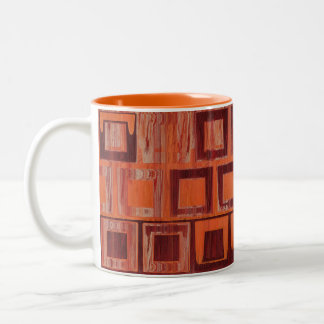 Red and Orange Geometric  Two-Tone Coffee Mug