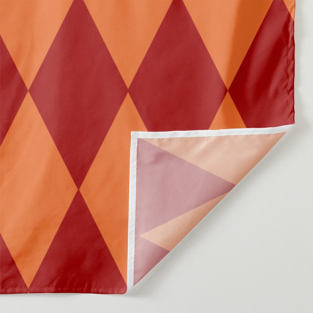 Red and Orange Harlequin Checkered Design  Fabric (Creator Uploaded)