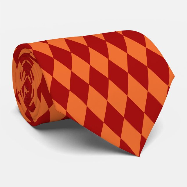 Red and Orange Harlequin Checkered Design  Tie (Creator Uploaded)