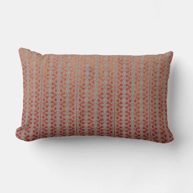 Red and Orange Ombre Pattern Lumbar Cushion (Front)