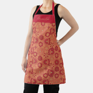 Red and orange pattern apron