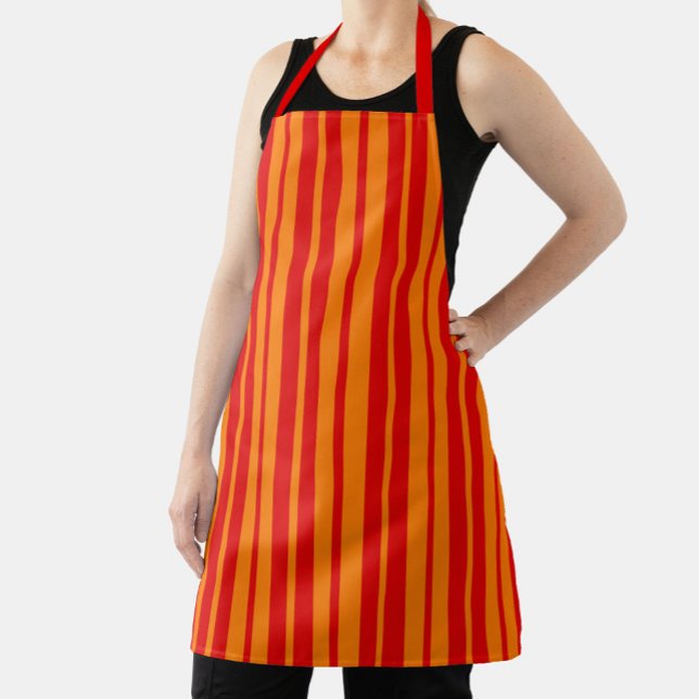 Red and Orange Stripes Design  Apron (Creator Uploaded)