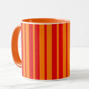Red and Orange Stripes Design  Mug
