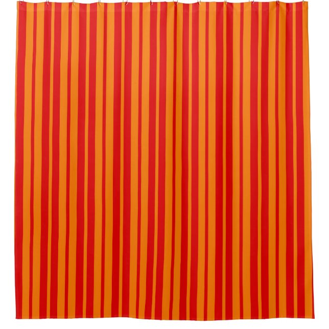Red and Orange Stripes Design  Shower Curtain (Front)