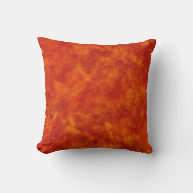 Red and Orange Watercolor Marbled Cushion (Front)