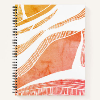 Red and Orange Wave Spiral Notebook
