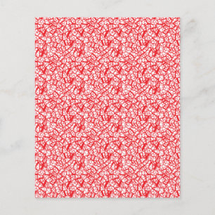 Red and orange wrapping paper with a geometric mot