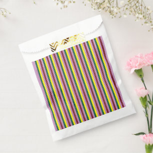 Red and orange wrapping paper with a glossy finish favour bag