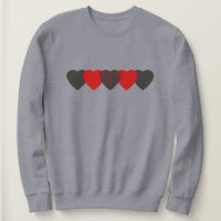 Red and Pewter Heart Football Dark