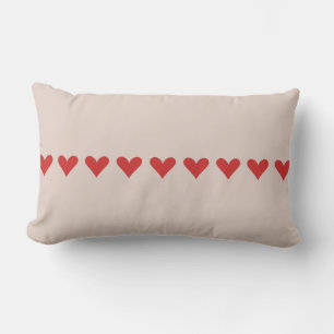 Red and Pink Band of Hearts Lumbar Pillow