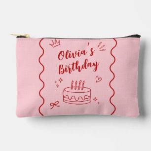 Red and Pink Birthday Accessory Pouch