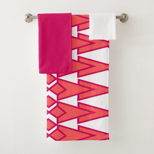 Red and Pink Bowties  Bath Towel Set (Insitu)