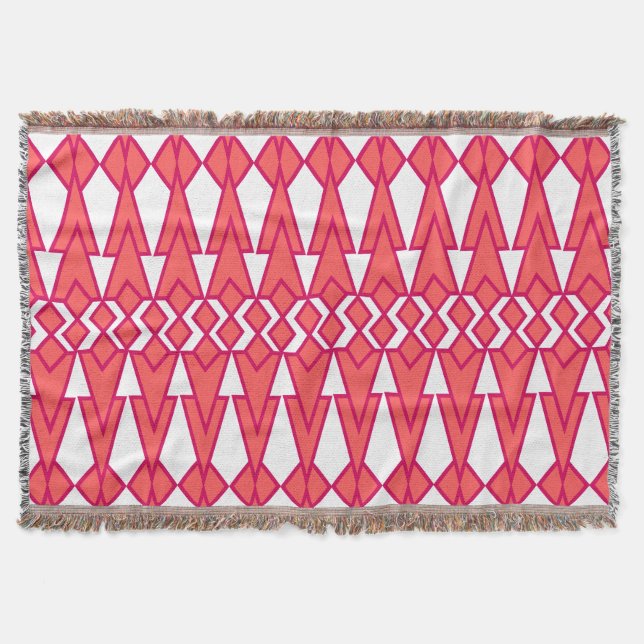 Red and Pink Bowties  Throw Blanket (Front)