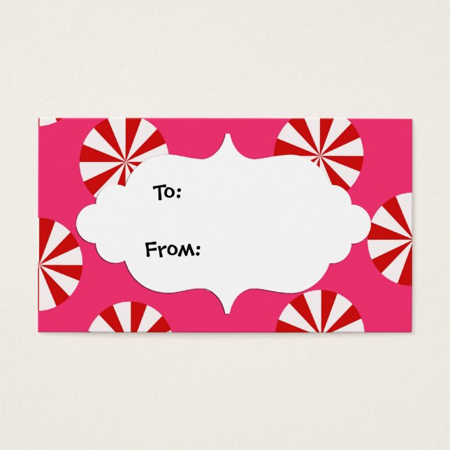 Red and Pink Candy gift tags (Front)