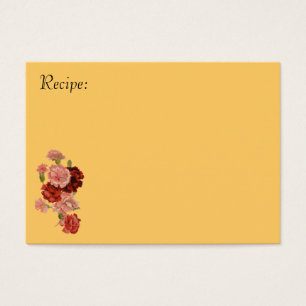 Red and Pink Carnation Recipe Card