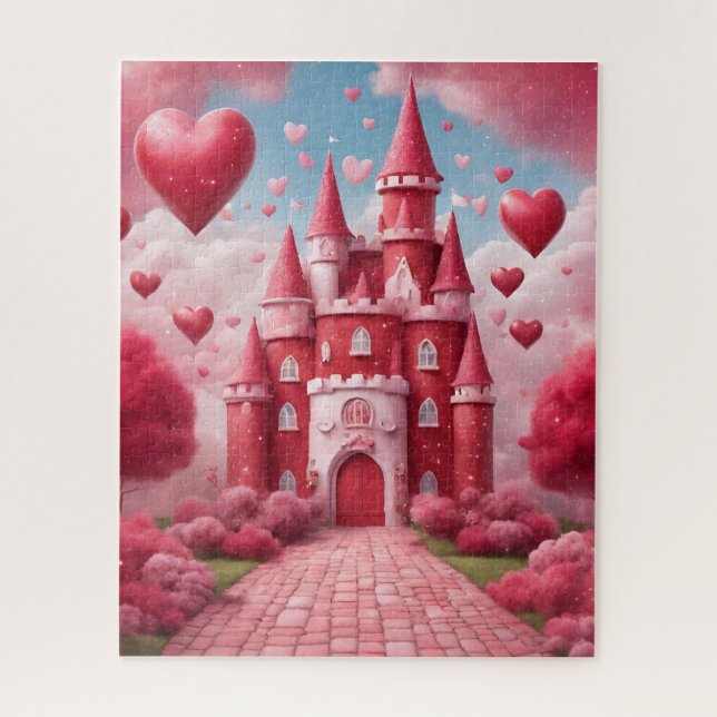 Red and Pink Castle  Jigsaw Puzzle (Vertical)
