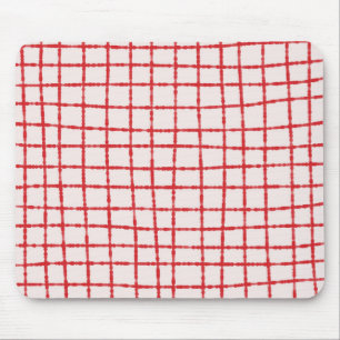 Red and Pink Check Pattern Vibrant and Stylish Mouse Pad