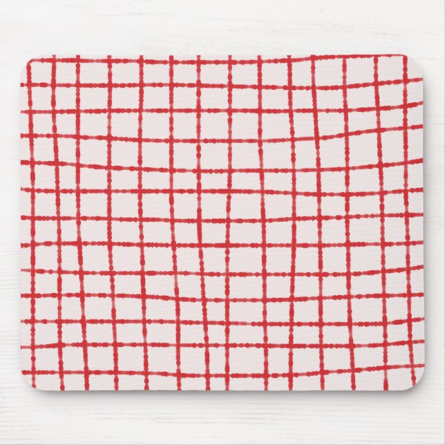 Red and Pink Check Pattern Vibrant and Stylish Mouse Pad (Front)