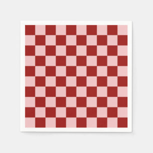 Red and Pink Checkerboard Napkin