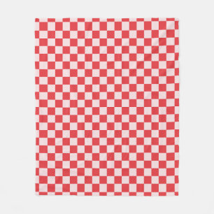Red And Pink Checkered Pattern Checkerboard Check Fleece Blanket