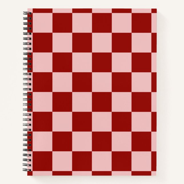 Red and Pink Chequerboard Notebook (Front)