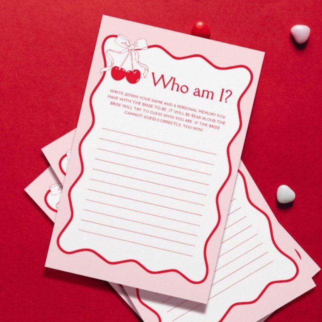 Red and Pink Cherry Valentines Bridal Shower Game (Creator Uploaded)