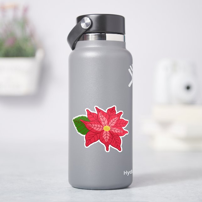 Red and Pink Christmas Poinsettia (HydroFlask)