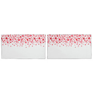 Red and Pink Cute Confetti Hearts Pattern   Pillowcase