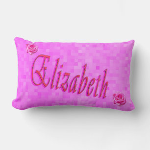 Red And Pink Elizabeth Name, Lumbar Cushion