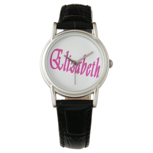 Red And Pink Elizabeth Name, Watch (Front)
