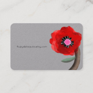 Red and Pink Floral Business Card Asia Love