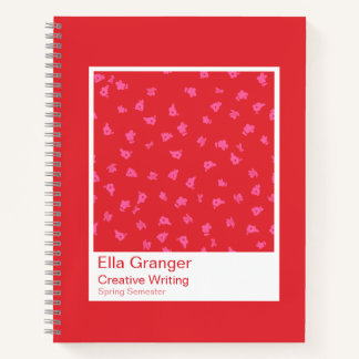 Red and Pink Floral Notebook