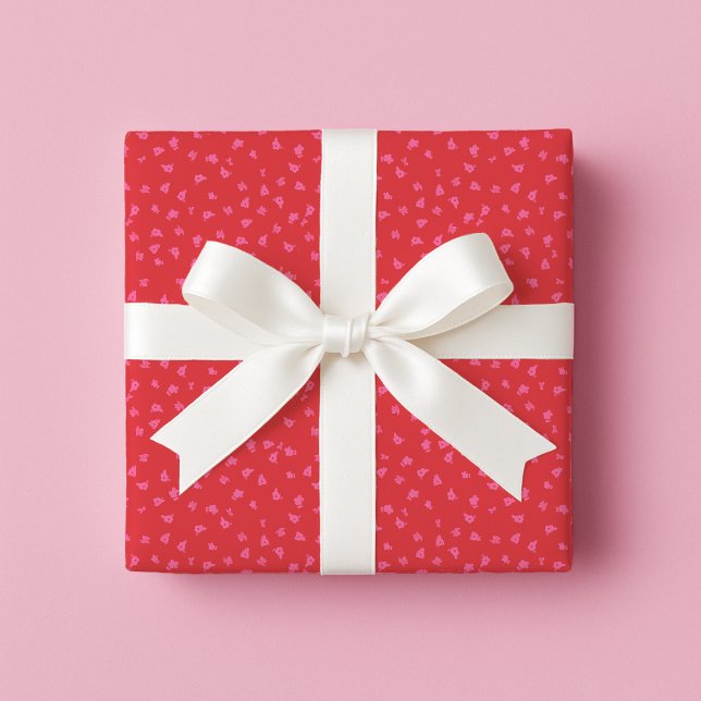 Red and Pink Floral Wrapping Paper (Everyday Gifting)