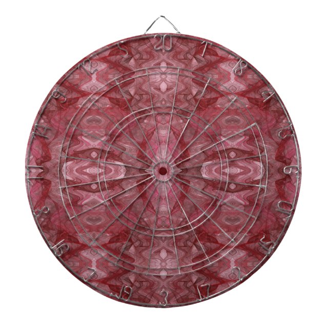 Red and Pink Fractal Dart Board (Front)