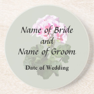 Red And Pink Geranium Wedding Supplies Coaster